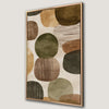 Beige Brown and Green Geometric Canvas Print Modern Art