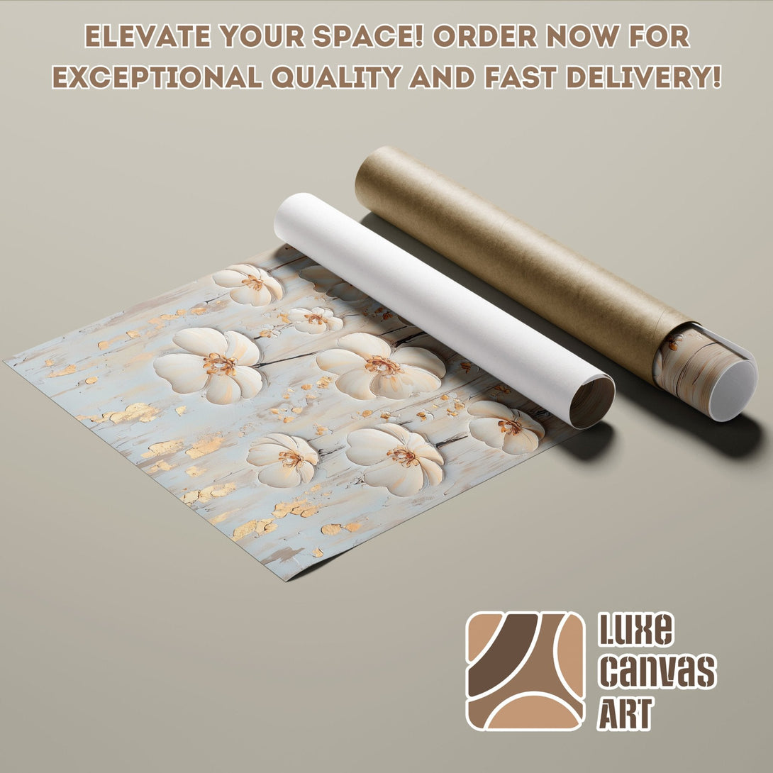 Floral Poster Roll, abstract art with a neutral color palette, perfect for home decor.