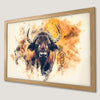 Bison Abstract Art Poster - Earth Tones Wildlife Decor