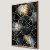 Black and Gold Abstract Canvas Print with Bold Patterns