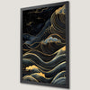 Black and Gold Celestial Waves Art Poster for Home Decor