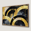 Black and Gold Circle Geometric Canvas Print