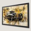 Black and Gold Classic Car Art Poster - Retro Automobile Decor