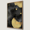 Black and Gold Concentric Circles Canvas Print For Living Room