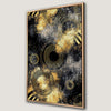 Black and Gold Concentric Circles Canvas Print Luxury Decor