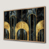 Black and Gold Geometric Canvas Print with Sleek Lines