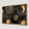 Black and Gold Geometric Spiral Art Canvas Print