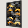 Black and Gold Geometric Waves Art Poster for Modern Decor