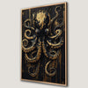 Black and Gold Octopus Canvas Print with Gothic Flair
