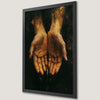 Black and Gold Palms Gothic Art Poster with Horror Hands