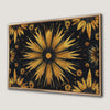 Black and Gold Sunflower Pattern Canvas Print for Living Rooms