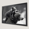 Black and White Bear Cub Art Poster for Rustic Home Decor