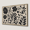 Black and White Floral Plant Canvas Print, Minimalist Decor