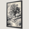 Black and White Tree Art Poster for Office Decor