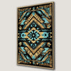 Black Beige Blue Aztec Pattern Canvas Print Boho Chic