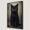 Black Cat with Yellow Eyes Gothic Canvas Print