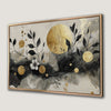 Black Flora Gold Circle Canvas Print Modern Decor
