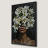Black Girl Portrait with Flowers Canvas Print Art