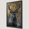 Black Gold Deer Antlers Art Poster - Elegant Wildlife Decor