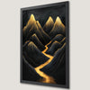 Black Mountain Golden Peaks Art Poster - Modern Wall Decor