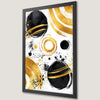 Black Planet Saturn Art Poster with Golden Rings