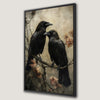 Black Raven Crows on Branch Canvas Print Decor