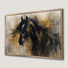 Black Stallion Animal Canvas Print Modern Horse Decor