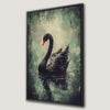 Black Swan in Green Pond Gothic Canvas Print