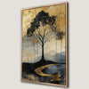 Black Tree of Life Mountain Landscape Canvas Print