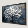 Black Tree with White Leaves Art Poster for Modern Decor