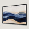 Blue and Beige Abstract Waves Canvas Print for Modern Decor