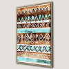 Blue and Brown Tribal Art Boho Chic Framed Canvas Print