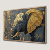 Blue and Gold Baby Elephant Portrait Canvas Print