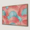 Blue and Pink Circles Canvas Print Vibrant Geometric Decor