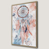 Blue and Pink Dreamcatcher Framed Canvas Print