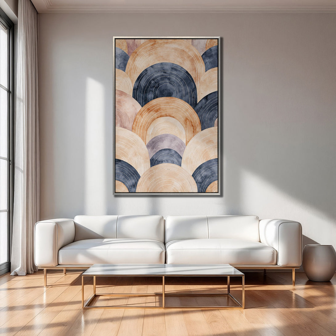 Framed Wall Art featuring abstract watercolor design in neutral tones. Perfect for modern living rooms. Shop our Canvas Print collection today!