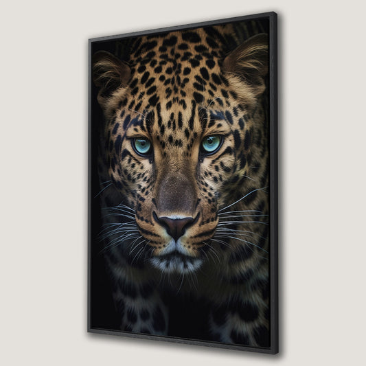 Blue Eyed Predator Leopard Canvas Print Wild Art