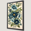 Blue Floral Art Poster - Elegant Botanical Print for Home