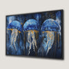 Blue Ocean Jellyfish Canvas Print Ready to Hang Decor