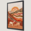 Bohemian Alpaca Landscape Art Poster for Home Decor