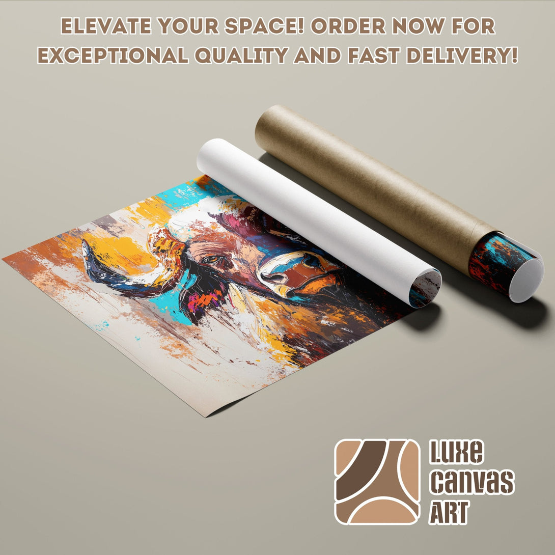 Abstract animal art Poster Roll, vibrant colors, perfect for home decor. Order now!