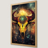 Bohemian Bull Skull Art Poster - Mystical Wall Decor