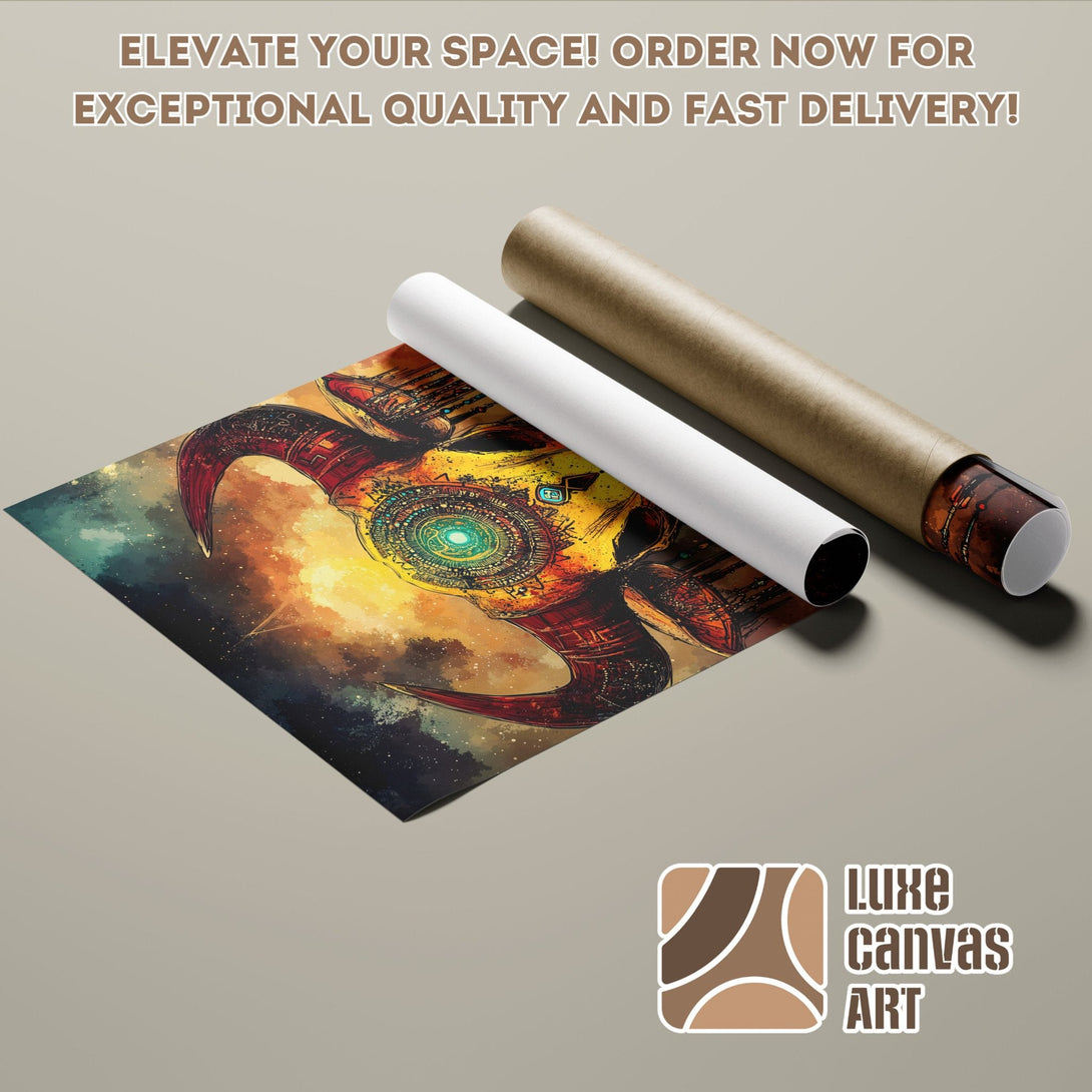 Poster Roll featuring a vibrant, fantasy art design with warm color palette. Elevate your space with this unique Poster!
