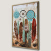 Bohemian Cactus and Feather Canvas Print - Dreamcatcher Art