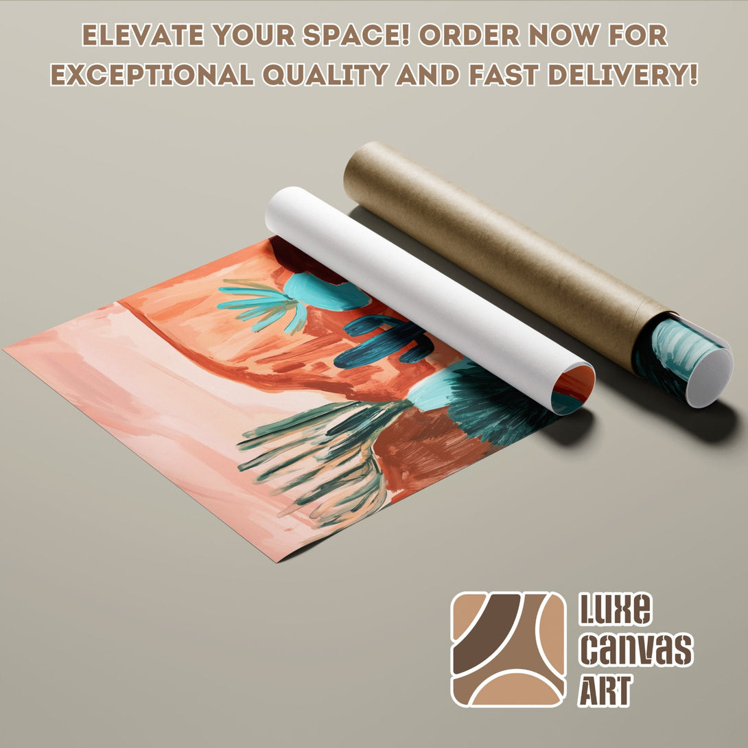 Abstract art poster roll featuring a warm color palette. Elevate your space with this stunning Poster. Order now for fast delivery!