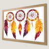 Bohemian Dream Catcher Art Poster - Feather Design Wall Decor