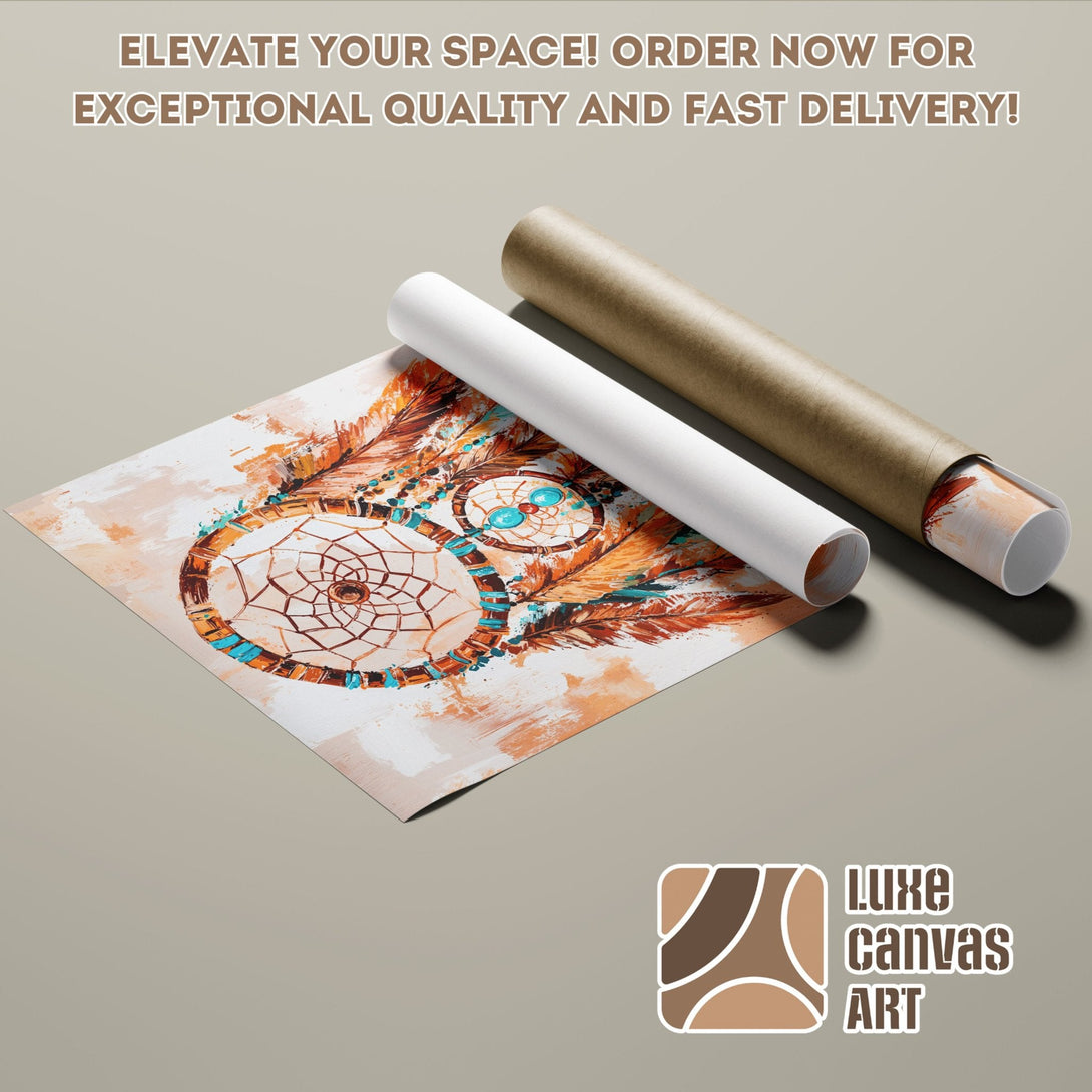 Dreamcatcher Poster Roll art print in earthy tones. Elevate your space with this stylish wall decor. Order now!
