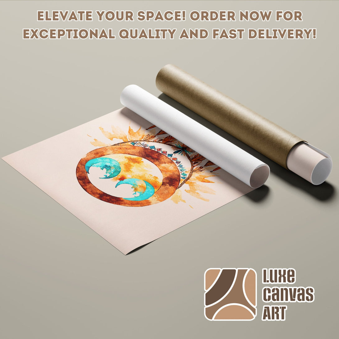 Poster Roll featuring watercolor art in warm tones. Elevate your space with this stylish wall art! Order now.