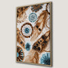 Bohemian Dreamcatcher Framed Canvas Print with Elegant Feathers