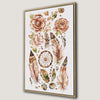 Bohemian Dreamcatcher Pink Floral Elegance Canvas Print